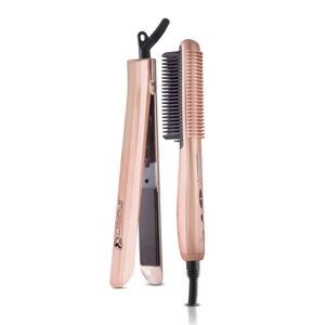 Royale Genius Heating Element Duet Set Platinum Flat Iron/Platinum Heating Brush